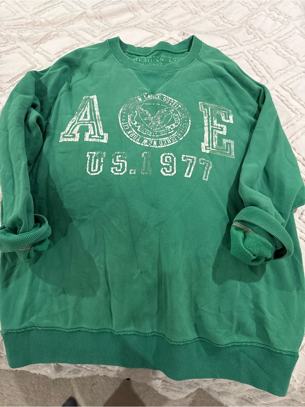 American Eagle Outfitters Kelly Green Graphic Crewneck Sweatshirt